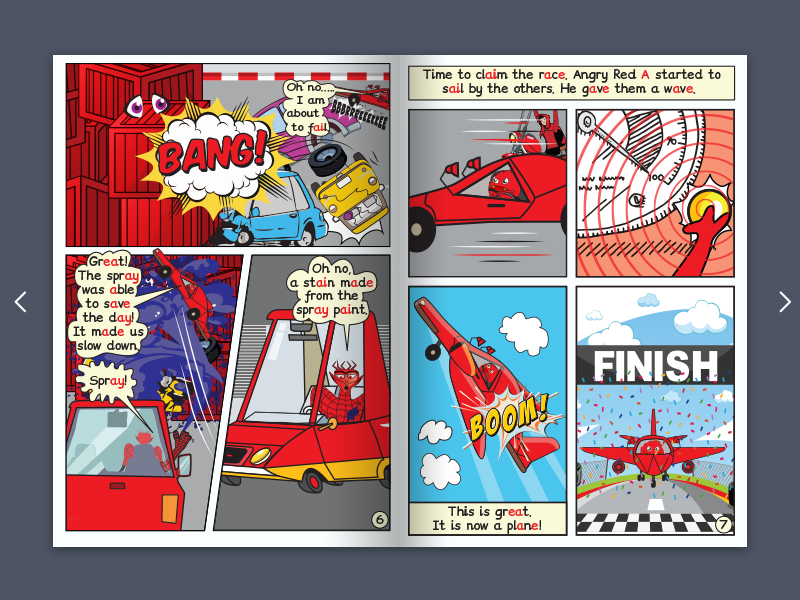Superhero Spelling Comics Example book